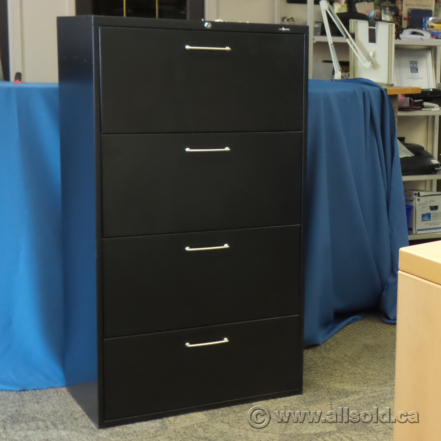Prosource Black 4 Drawer Lateral File 30", With Keys Allsold